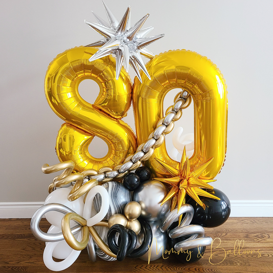 "Happy Birthday" Number Balloon Bouquet