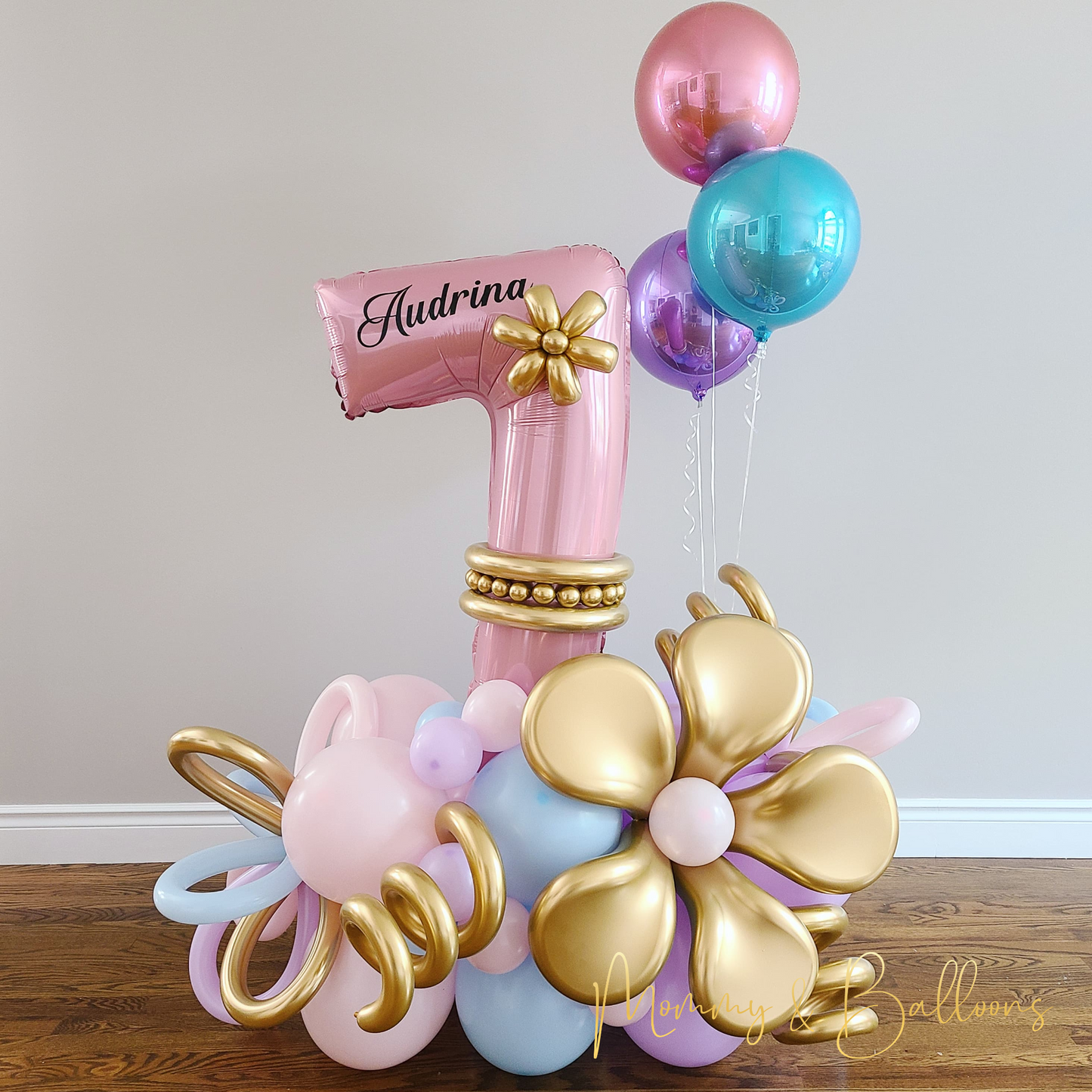 "Happy Birthday" Number Balloon Bouquet