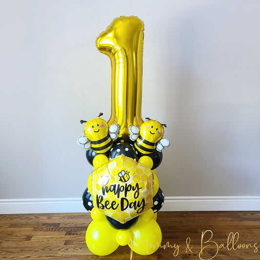 "Happy Bee Day" Number Balloon Bouquet