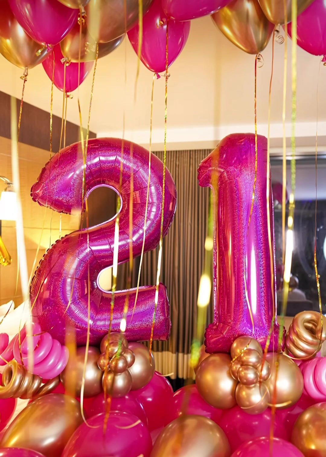 "21 Birthday" Helium Balloons Celebration Set